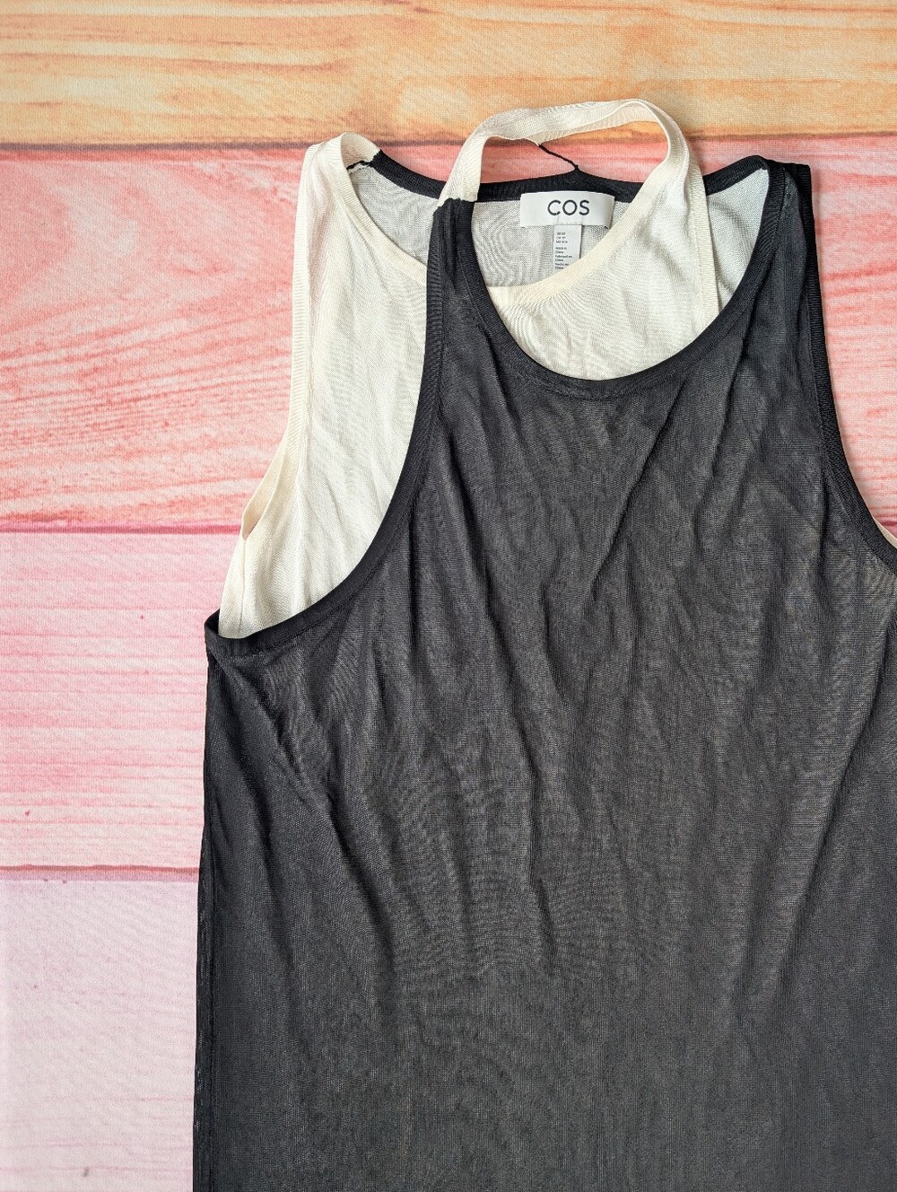COS Black and White Layered Knitted Midi Dress XS - Picture 6 of 12